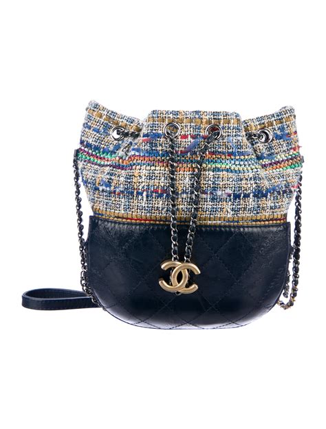 chanel badge woolen bucket bag|Gabrielle Bucket Chanel Bags .